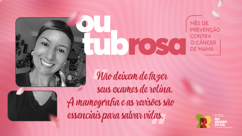 Card alusivo ao Outubro Rosa, mês de prevenção contra o câncer de mama.
